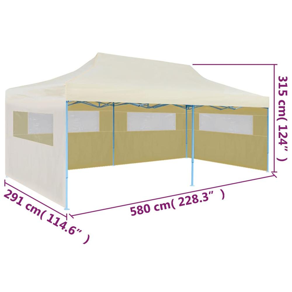 vidaXL Cream Foldable Pop-up Party Tent 9'10"x19'8", 41582. Picture 9