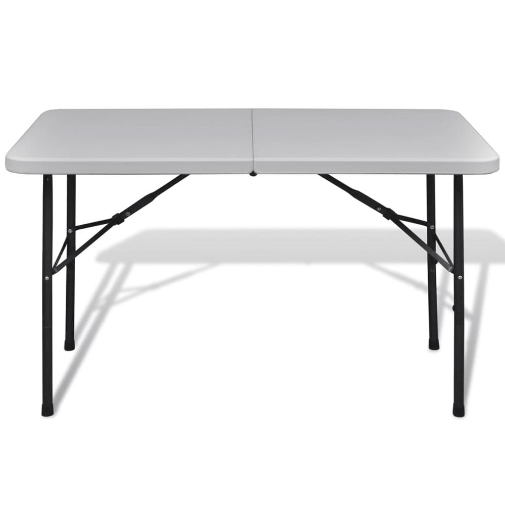vidaXL Foldable Garden Table 48" HDPE White, 41568. Picture 3