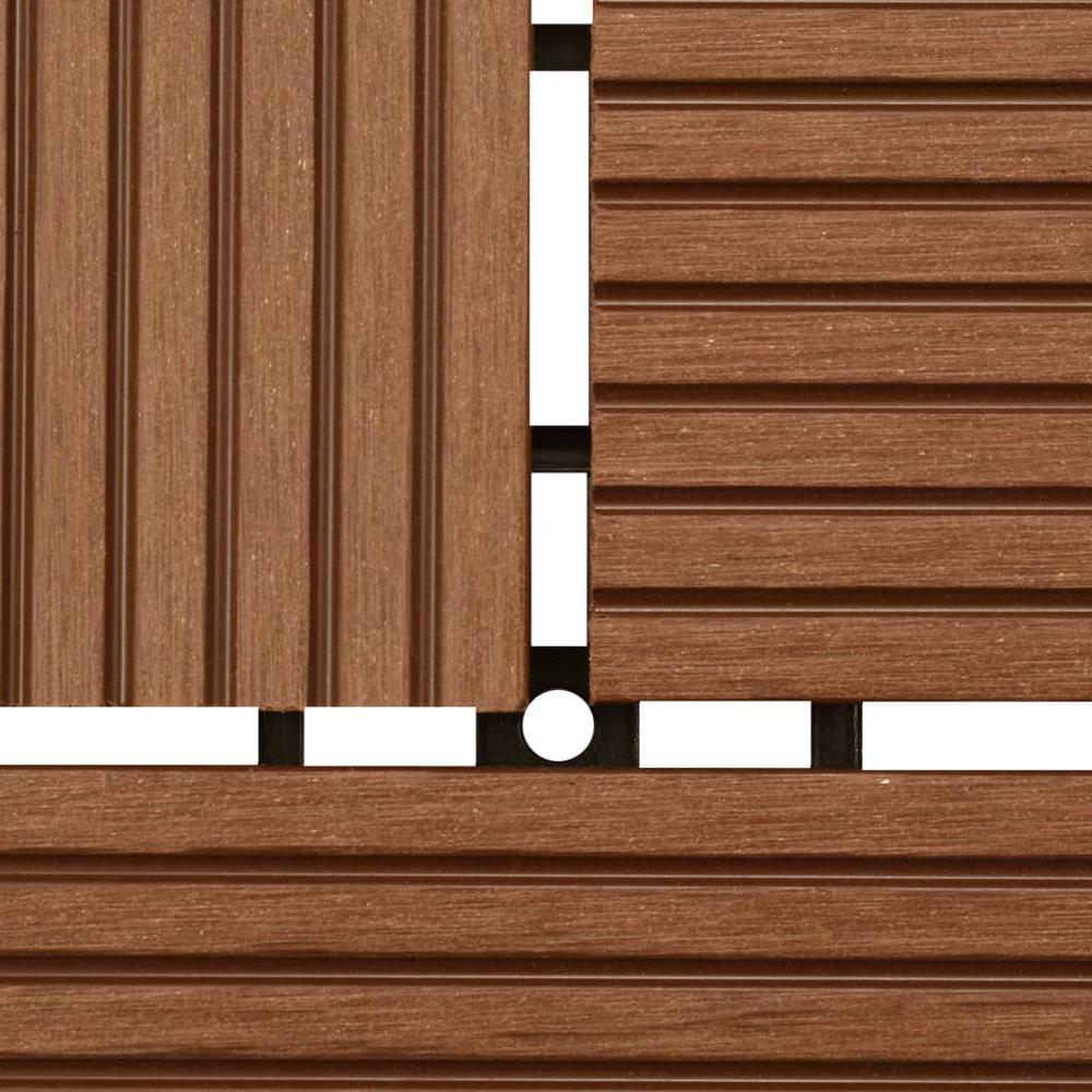 Brown 11 pcs 11.8"x11.8" Decking Tiles WPC 11 ftÂ², 41550. Picture 4