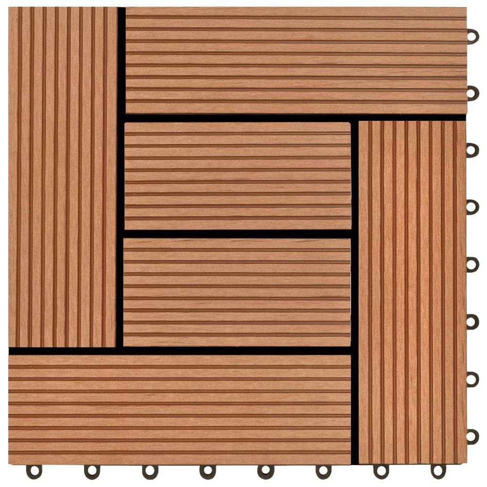 Brown 11 pcs 11.8"x11.8" Decking Tiles WPC 11 ftÂ², 41550. Picture 5