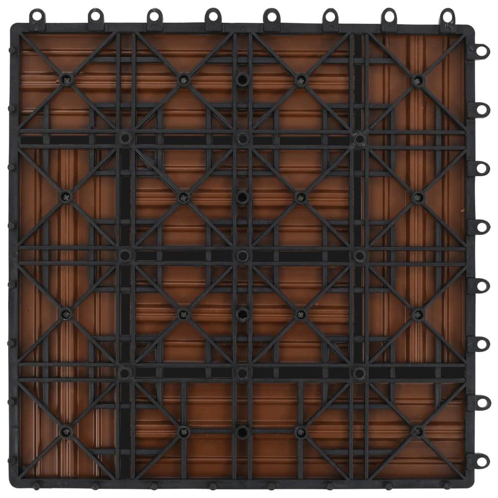 Brown 11 pcs 11.8"x11.8" Decking Tiles WPC 11 ftÂ², 41550. Picture 6