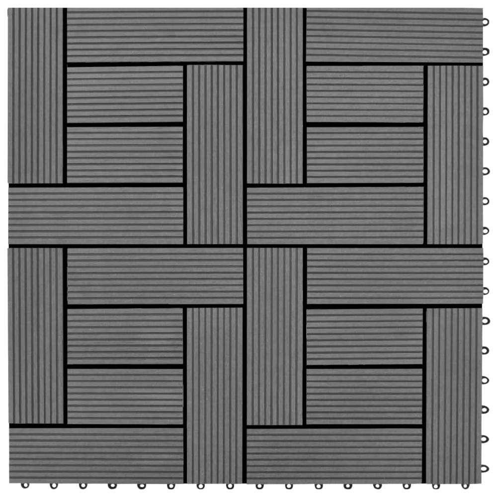 Gray 11 pcs 11.8"x11.8" Decking Tiles WPC 11 ftÂ², 41551. Picture 1