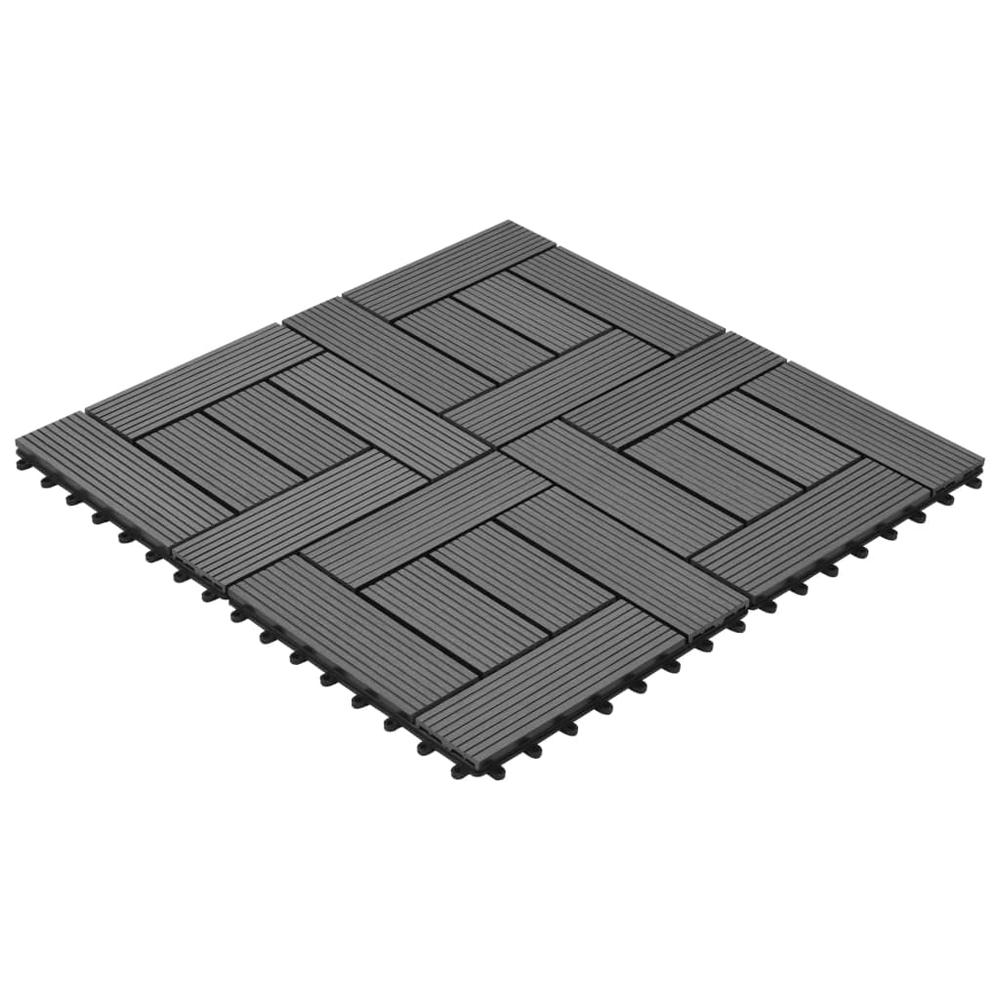 Gray 11 pcs 11.8"x11.8" Decking Tiles WPC 11 ftÂ², 41551. Picture 3