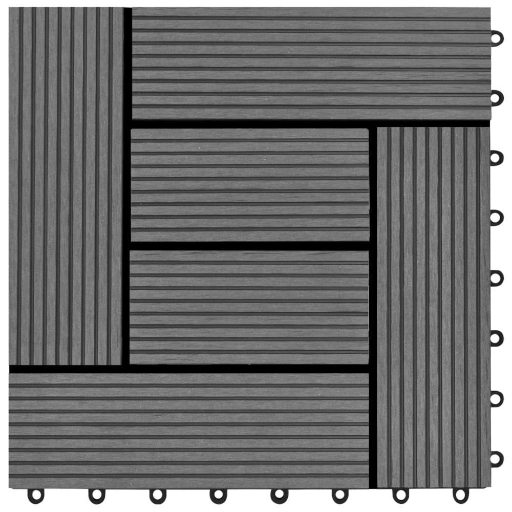 Gray 11 pcs 11.8"x11.8" Decking Tiles WPC 11 ftÂ², 41551. Picture 5