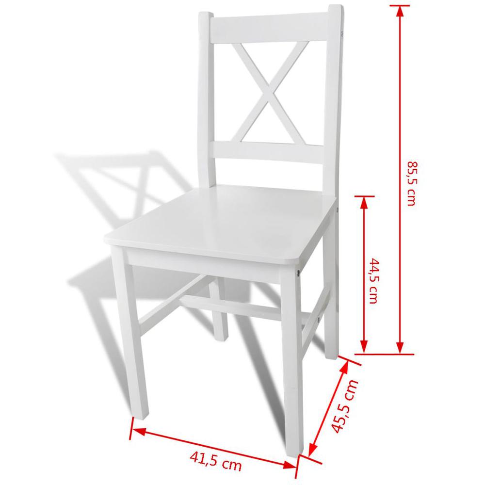 vidaXL Dining Chairs 6 pcs White Pinewood, 271496. Picture 5