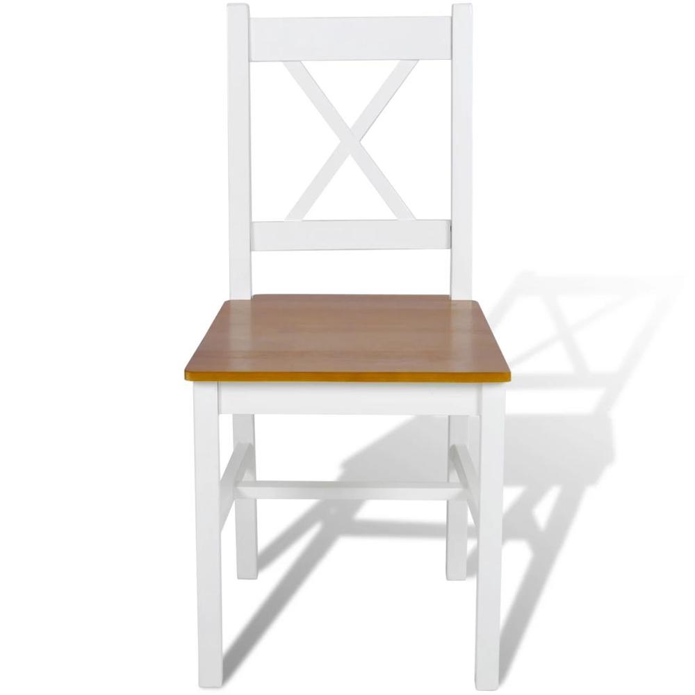 vidaXL Dining Chairs 6 pcs White Pinewood, 271497. Picture 2