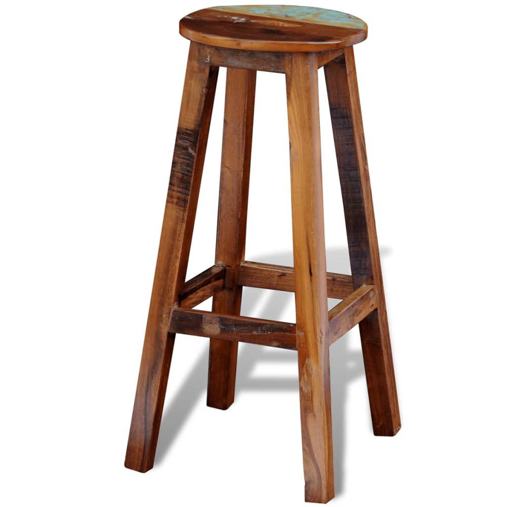 vidaXL Bar Stool Solid Reclaimed Wood, 241647. Picture 4