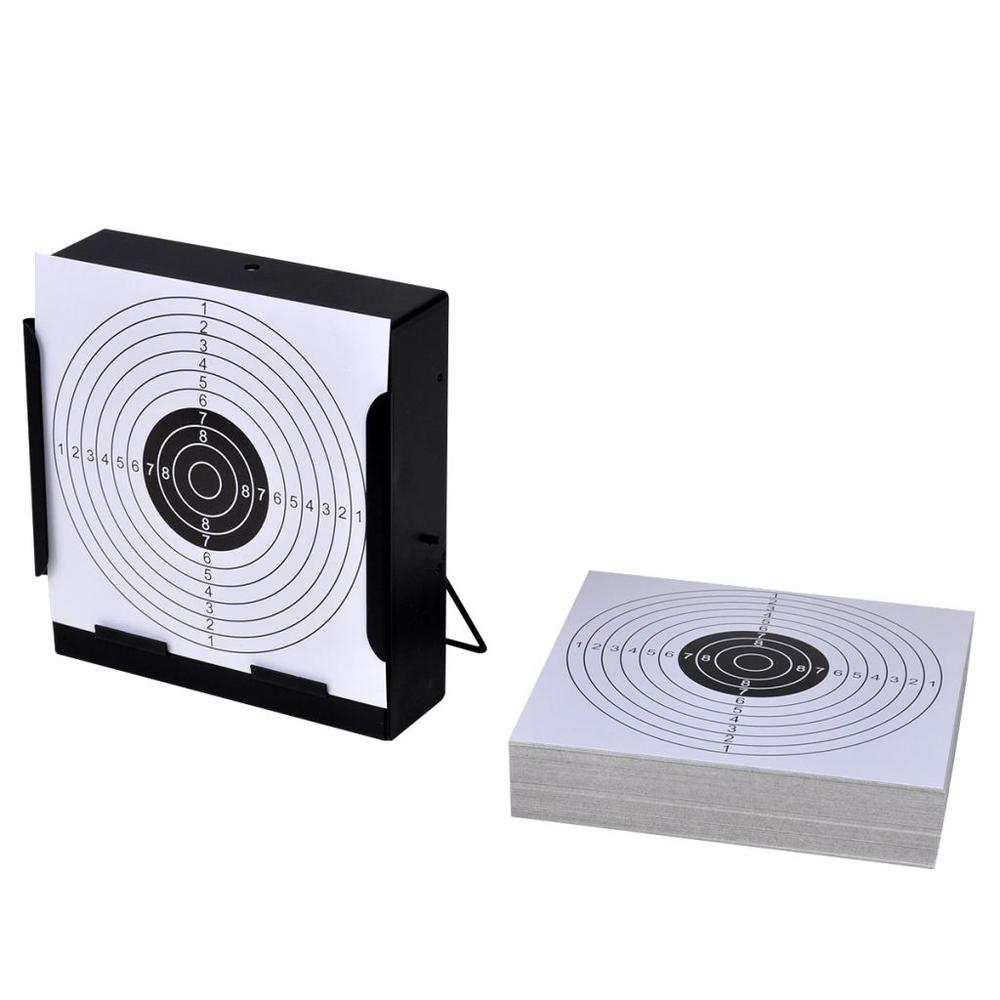 5.5" Square Target Holder Pellet Trap + 100 Paper Targets, 90831. Picture 1