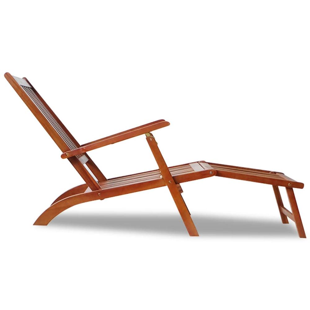 vidaXL Outdoor Deck Chair with Footrest Solid Acacia Wood, 41433. Picture 3