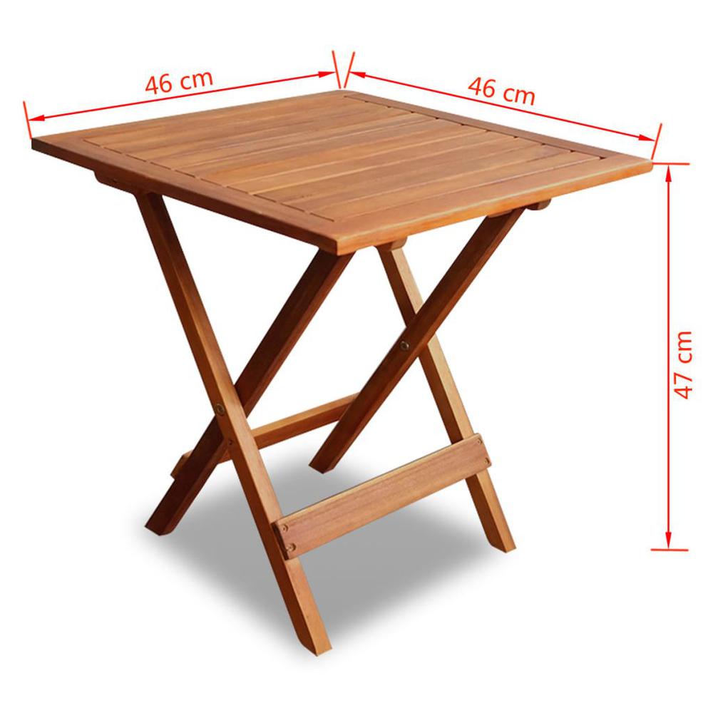 vidaXL Bistro Table 18.1"x18.1"x18.5" Solid Acacia Wood, 41435. Picture 6
