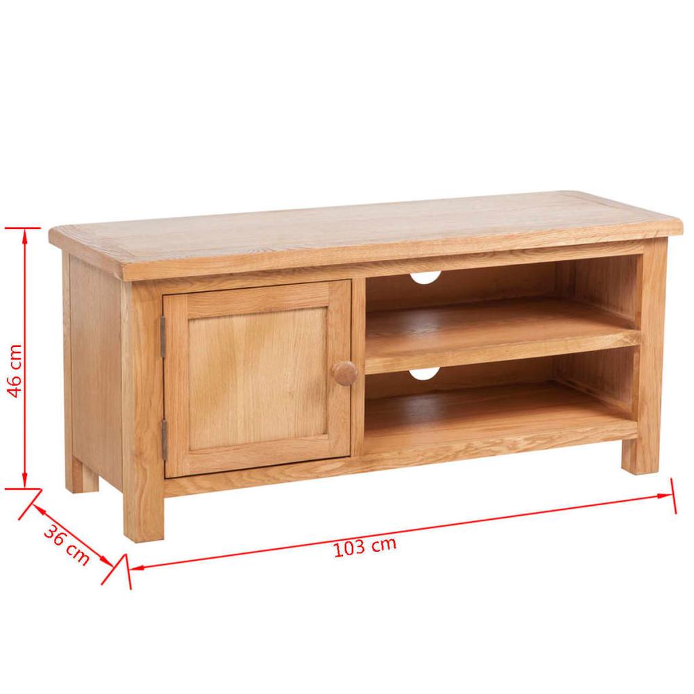 vidaXL TV Cabinet Solid Oak Wood 40.6"x14.2"x18.1", 241679. Picture 5