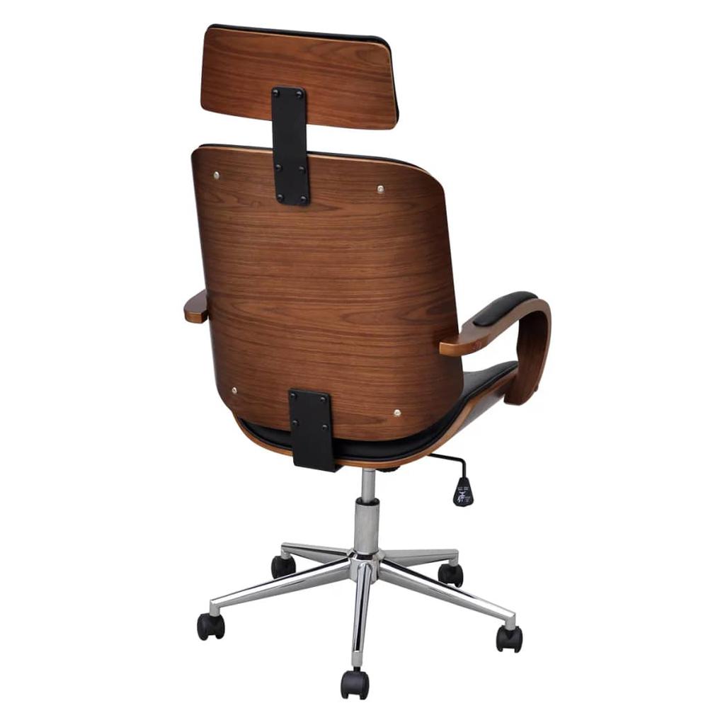 Swivel Office Chair with Headrest Bentwood Artificial Leather. Picture 2