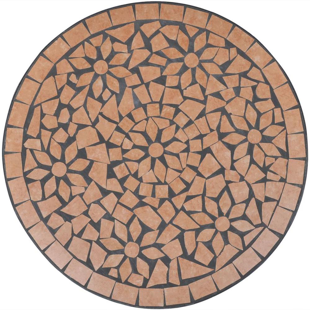 vidaXL 3 Piece Bistro Set Ceramic Tile Terracotta, 271770. Picture 4