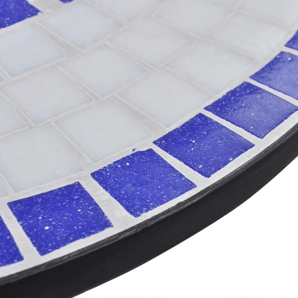 vidaXL 3 Piece Bistro Set Ceramic Tile Blue and White, 271771. Picture 5