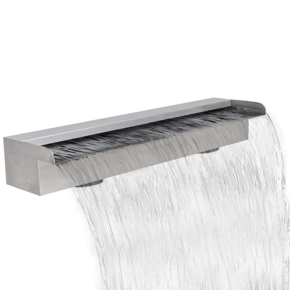 Rectangular Waterfall Pool Fountain Stainless Steel 23.6", 41667. Picture 1