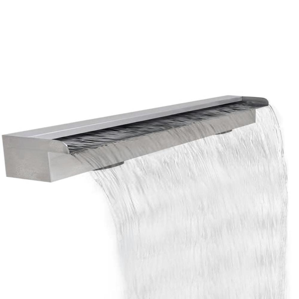 Rectangular Waterfall Pool Fountain Stainless Steel 47.2", 41669. Picture 1