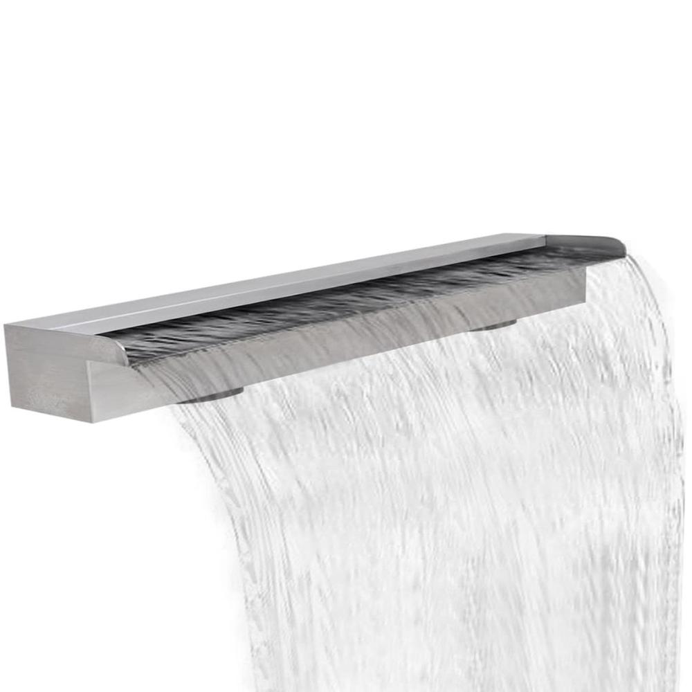 Rectangular Waterfall Pool Fountain Stainless Steel 59", 41670. Picture 1