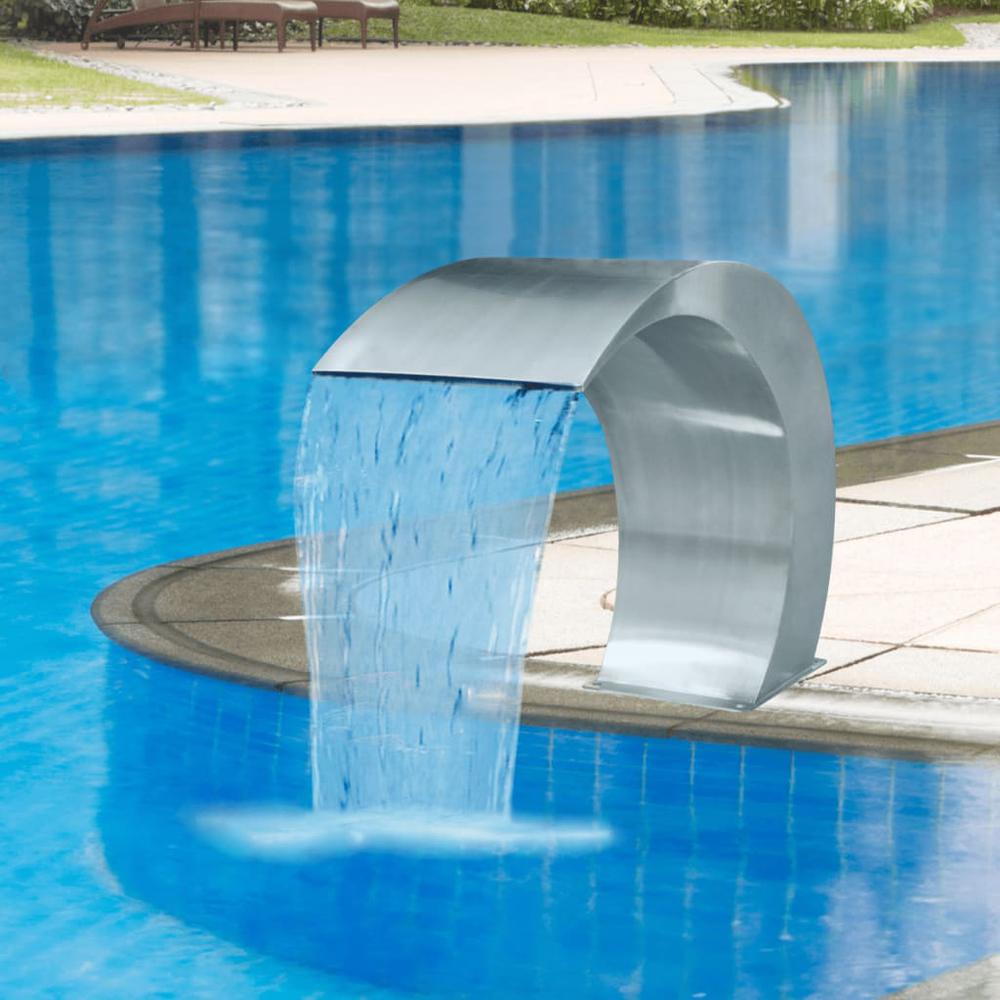 Garden Waterfall Pool Fountain Stainless Steel 17.7" x 11.8" x 23.6", 41685. Picture 1
