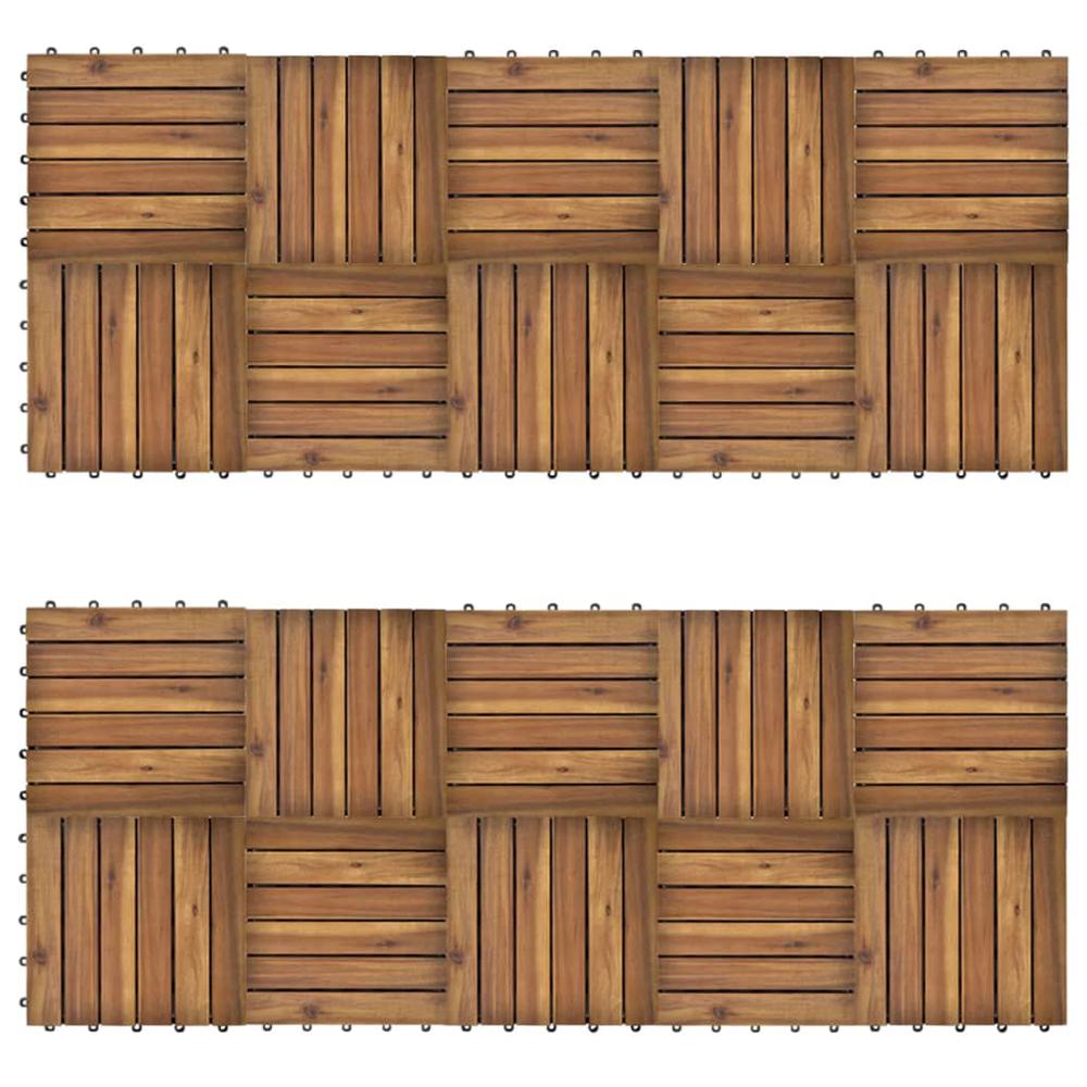 vidaXL Decking Tiles Vertical Pattern 11.8"x11.8" Acacia Set of 20, 271790. Picture 3