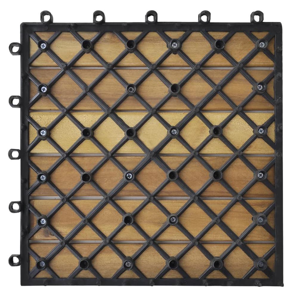 vidaXL Decking Tiles Vertical Pattern 11.8"x11.8" Acacia Set of 20, 271790. Picture 6