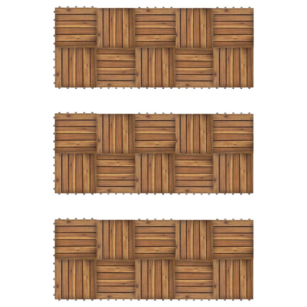 vidaXL Decking Tiles Vertical Pattern 11.8"x11.8" Acacia Set of 30, 271791. Picture 3