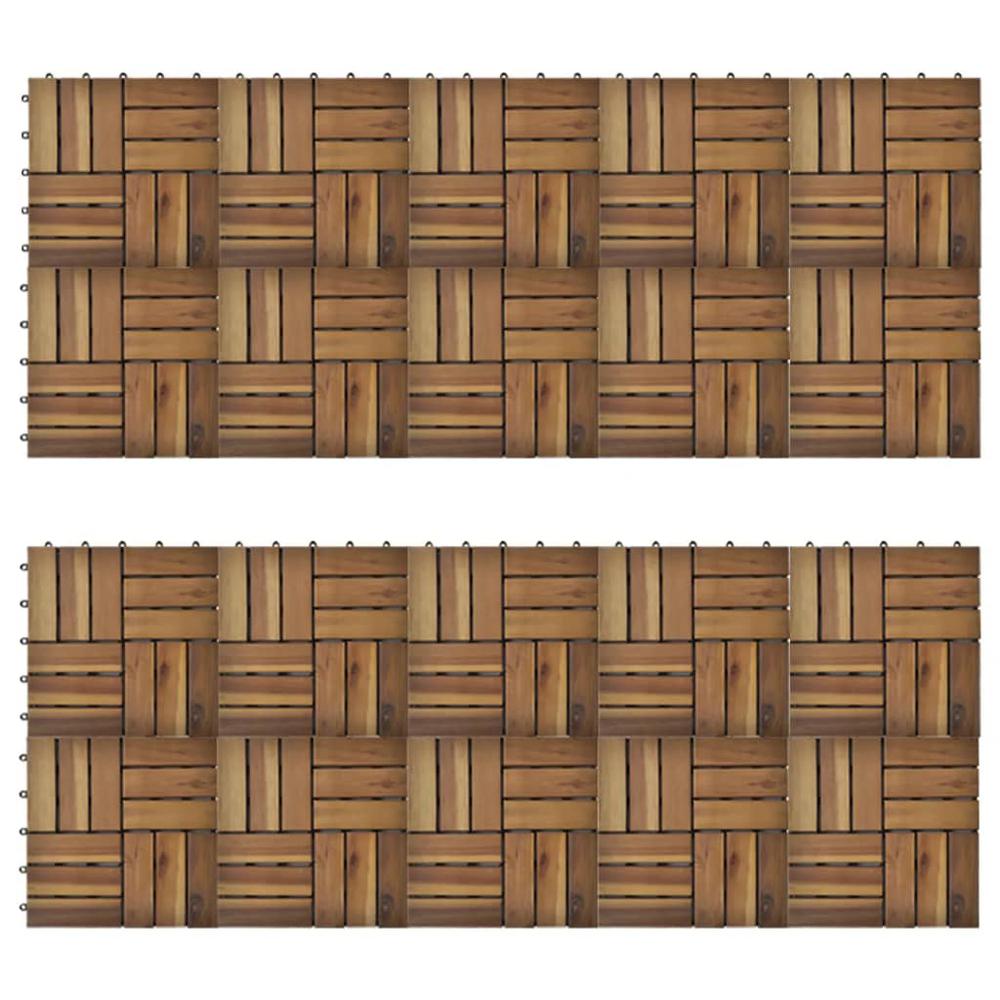vidaXL Decking Tiles 11.8"x11.8" Acacia Set of 20, 271792. Picture 3