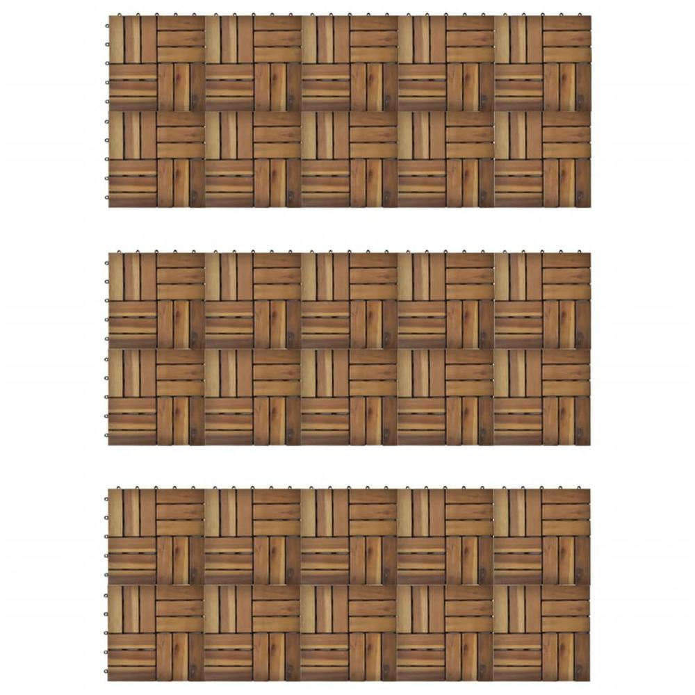vidaXL Decking Tiles 11.8"x11.8" Acacia Set of 30, 271793. Picture 3