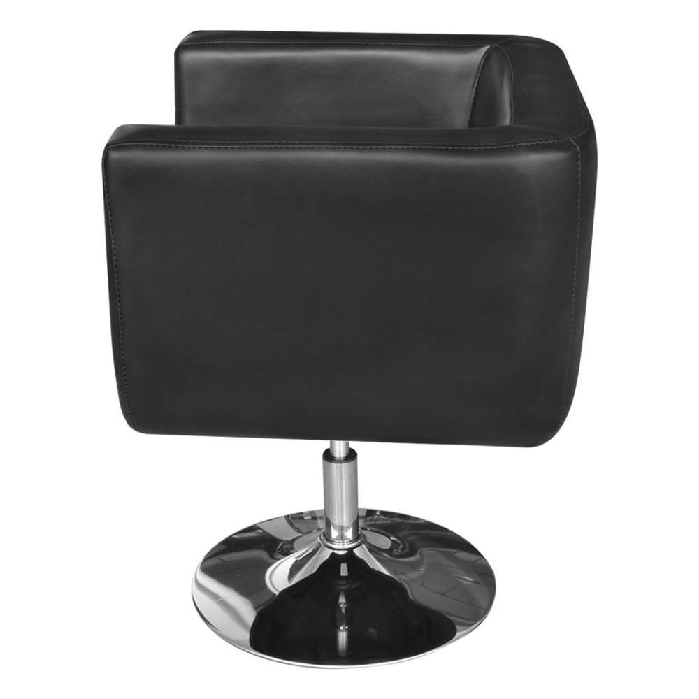 vidaXL Armchair with Chrome Base Black Faux Leather, 241921. Picture 3