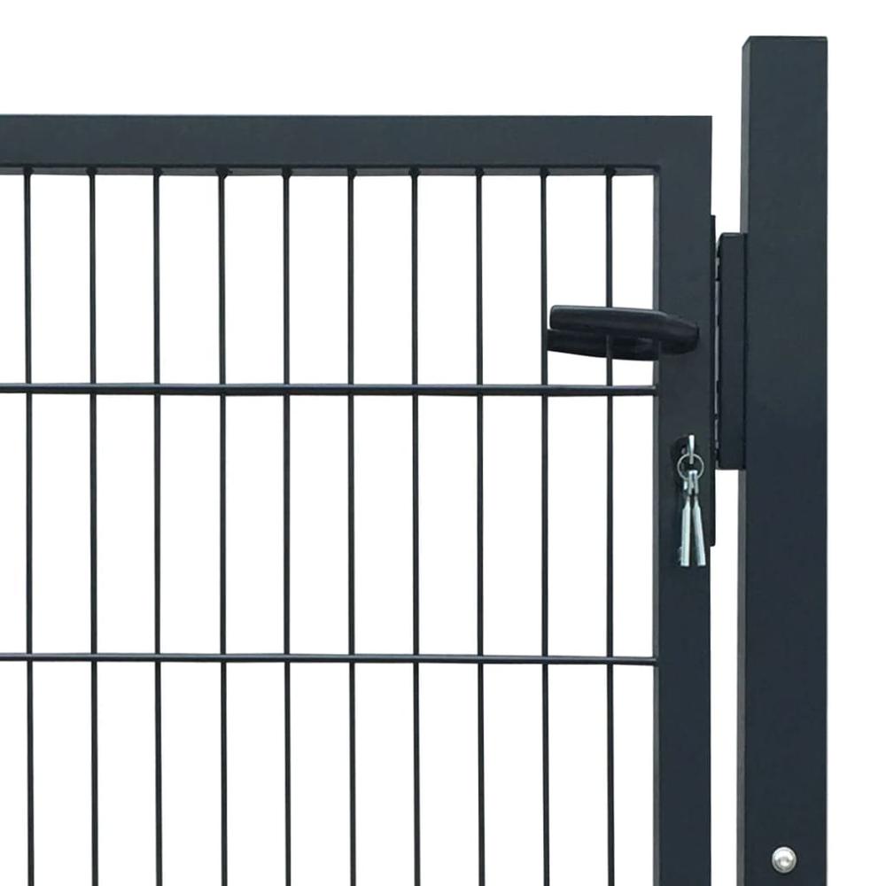 vidaXL 2D Fence Gate (Single) Anthracite Gray 41.7" x 51.2", 141740. Picture 4