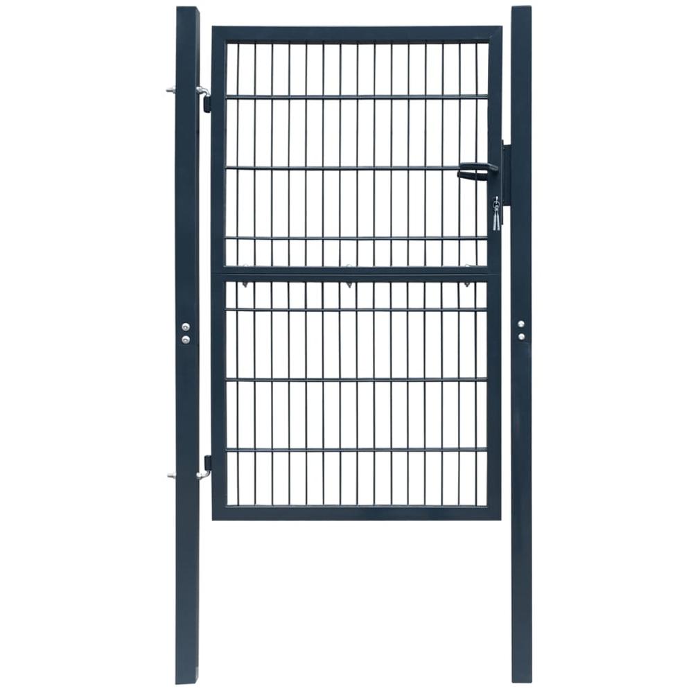 vidaXL 2D Fence Gate (Single) Anthracite Gray 41.7" x 66.9", 141742. Picture 1