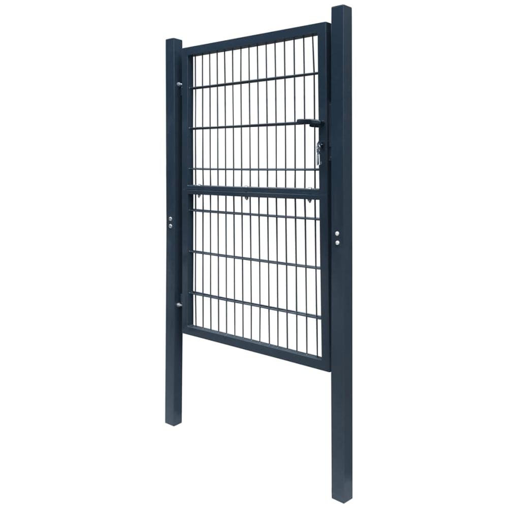 vidaXL 2D Fence Gate (Single) Anthracite Gray 41.7" x 66.9", 141742. Picture 3