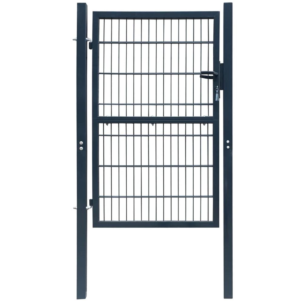 vidaXL 2D Fence Gate (Single) Anthracite Gray 41.7" x 74.8", 141743. Picture 1