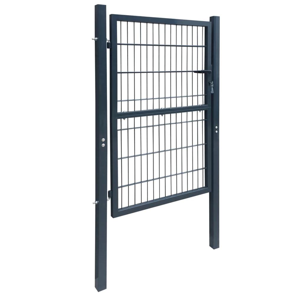 vidaXL 2D Fence Gate (Single) Anthracite Gray 41.7" x 74.8", 141743. Picture 2