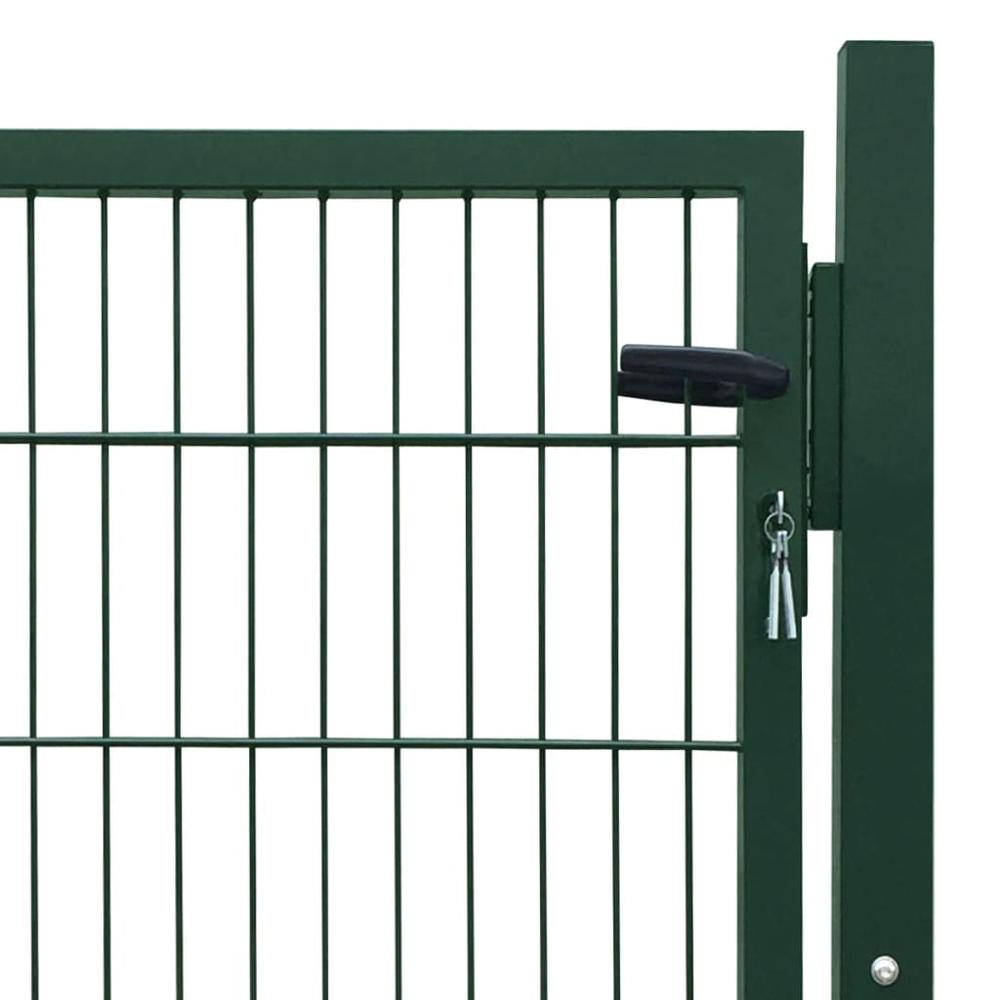 vidaXL 2D Fence Gate (Single) Green 41.7" x 51.2", 141747. Picture 4
