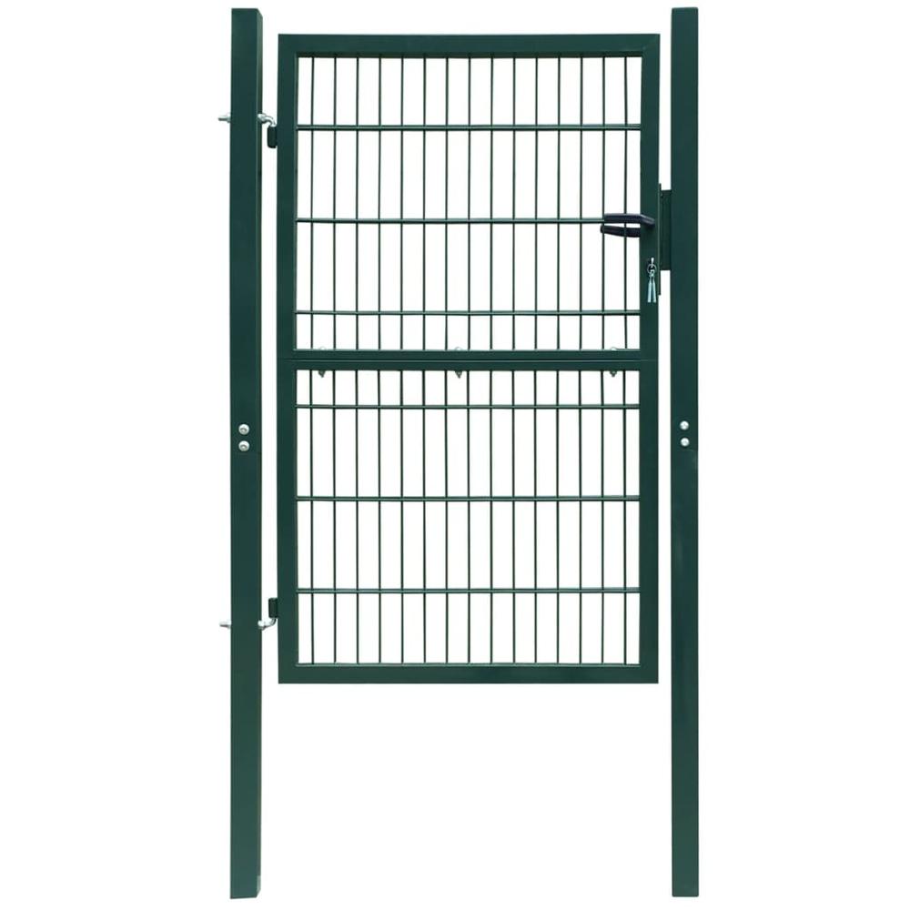 vidaXL 2D Fence Gate (Single) Green 41.7" x 66.9", 141749. Picture 1