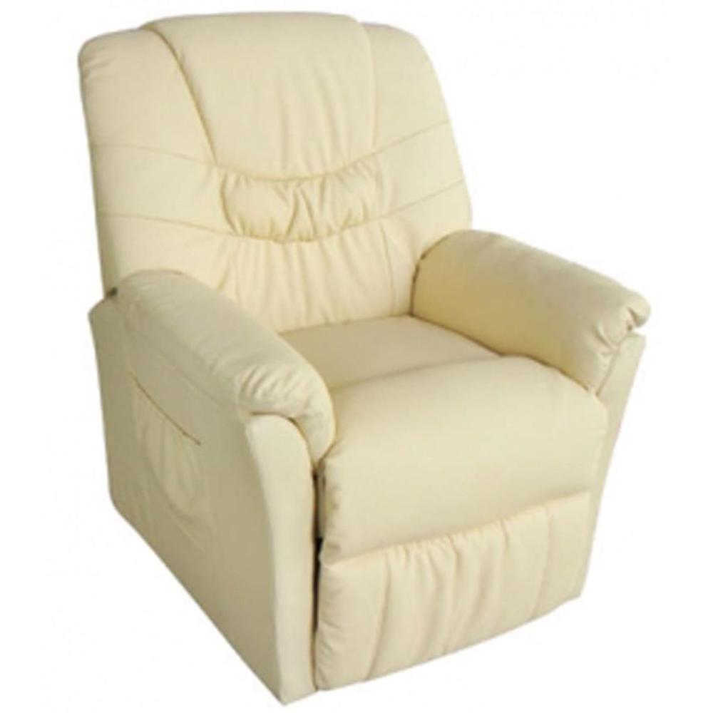 vidaXL Massage Chair Cream Faux Leather, 241891. Picture 2