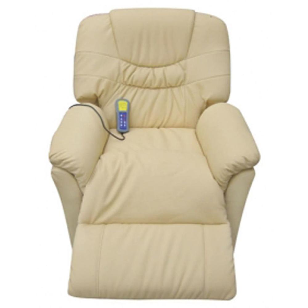 vidaXL Massage Chair Cream Faux Leather, 241891. Picture 3