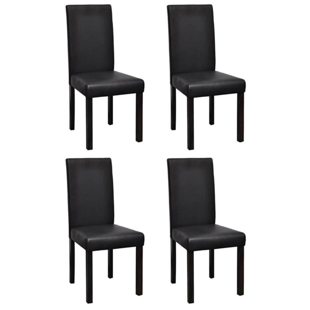 vidaXL Dining Chairs 4 pcs Black Faux Leather, 241894. Picture 1