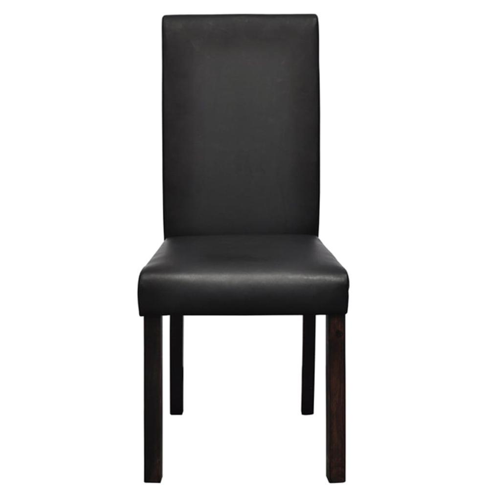 vidaXL Dining Chairs 4 pcs Black Faux Leather, 241894. Picture 2