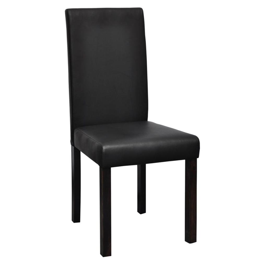 vidaXL Dining Chairs 4 pcs Black Faux Leather, 241894. Picture 3
