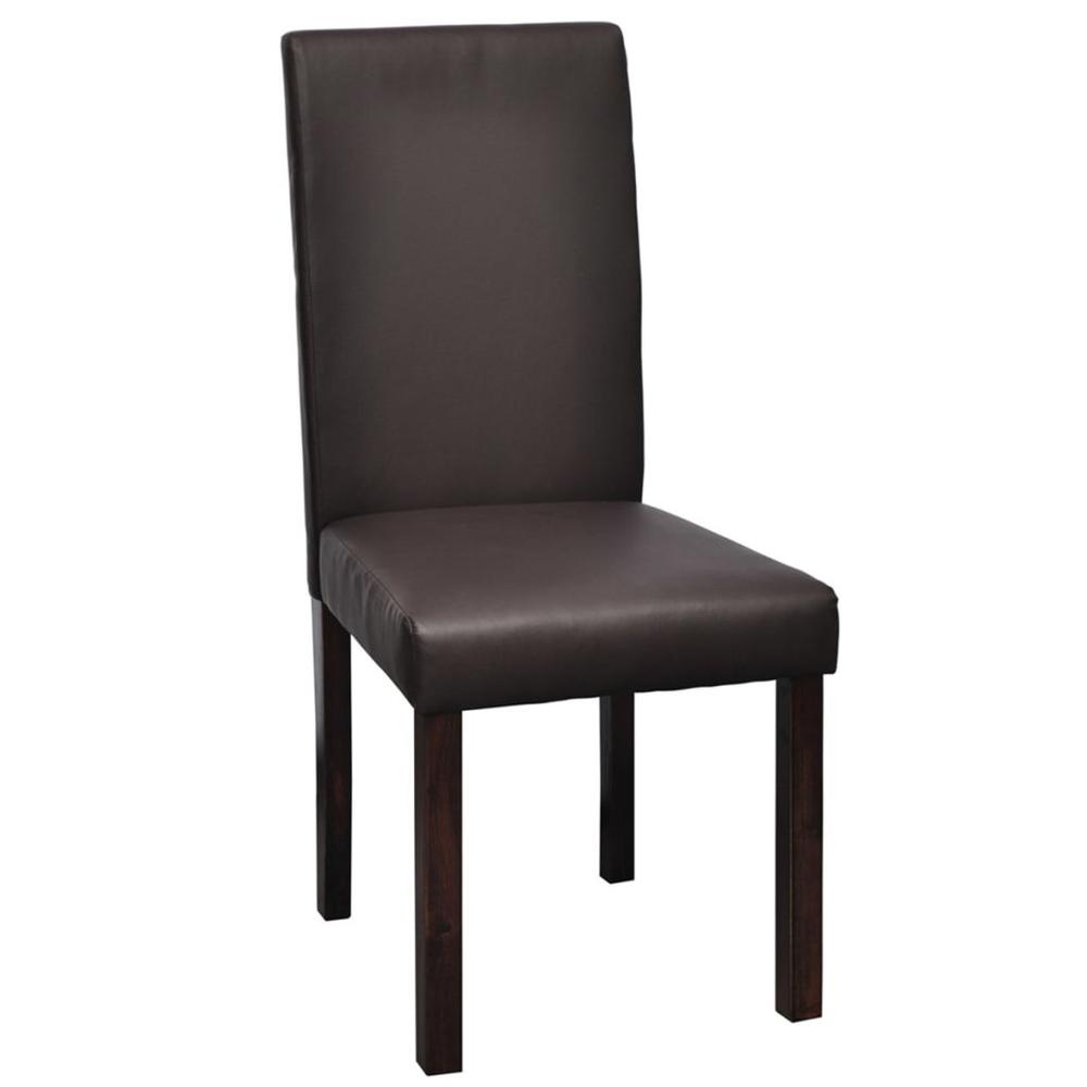 vidaXL Dining Chairs 4 pcs Brown Faux Leather, 241896. Picture 3