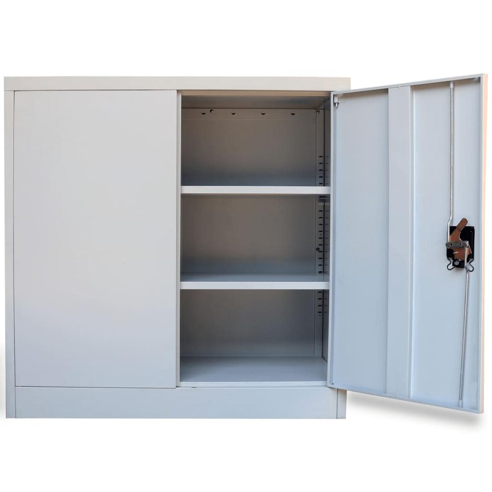 vidaXL Office Cabinet with 2 Doors Gray 35.4â€ Steel, 20114. Picture 7