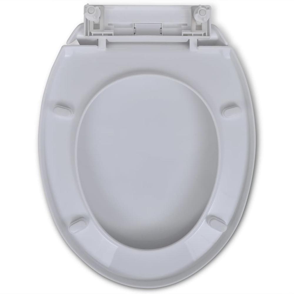 vidaXL Soft-close Toilet Seat White Oval. Picture 6
