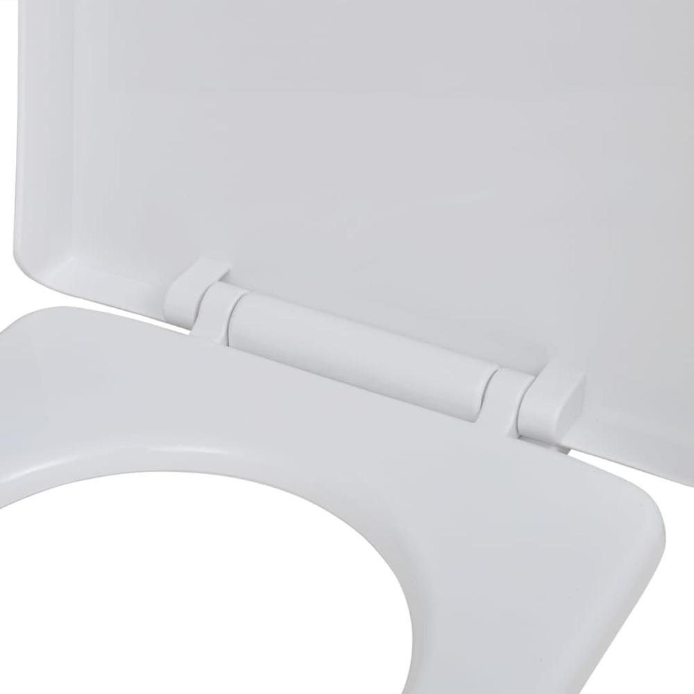 vidaXL White Soft-close Toilet Seat Square. Picture 5