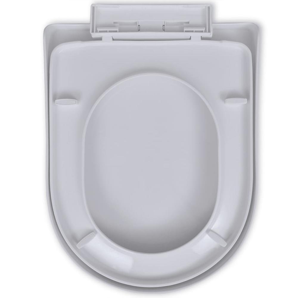 vidaXL White Soft-close Toilet Seat Square. Picture 6