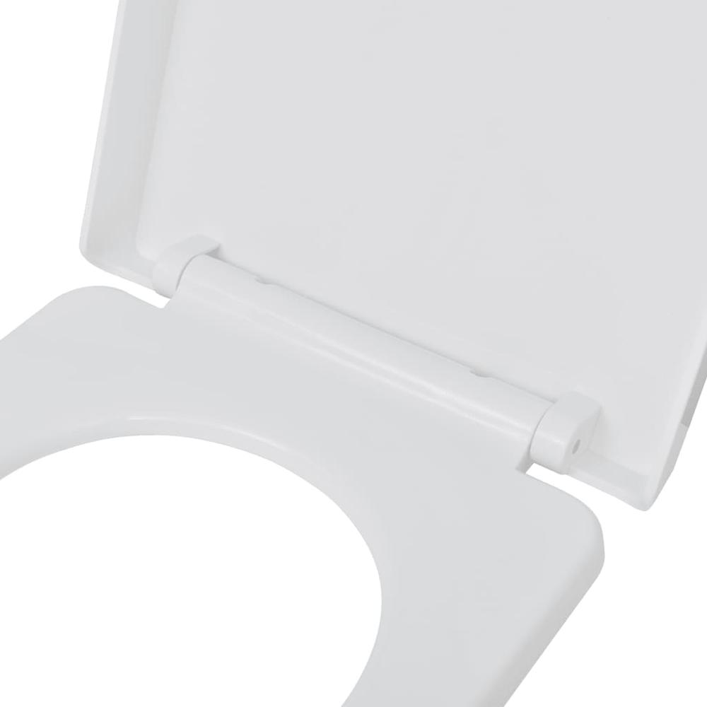 vidaXL Soft-close Toilet Seat with Quick-release Design White Square. Picture 5