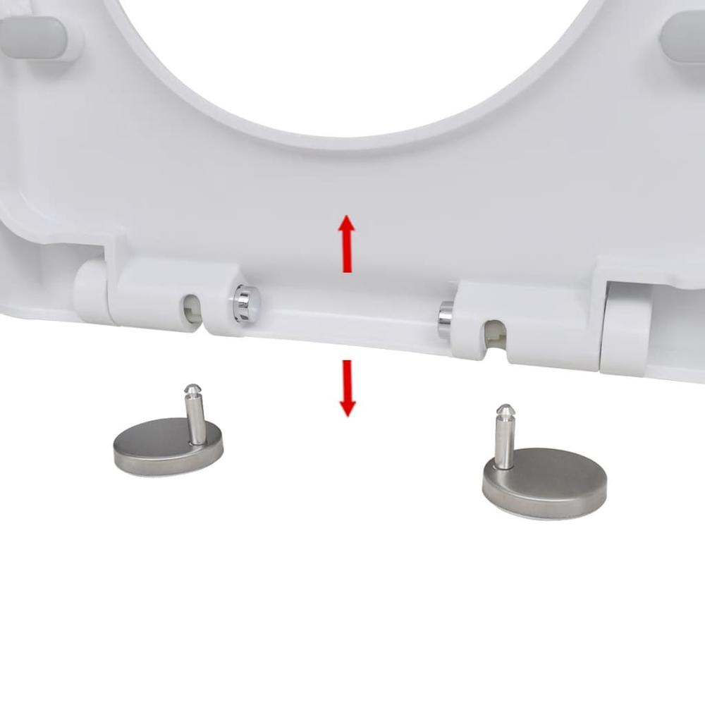 vidaXL Soft-close Toilet Seat with Quick-release Design White Square. Picture 7