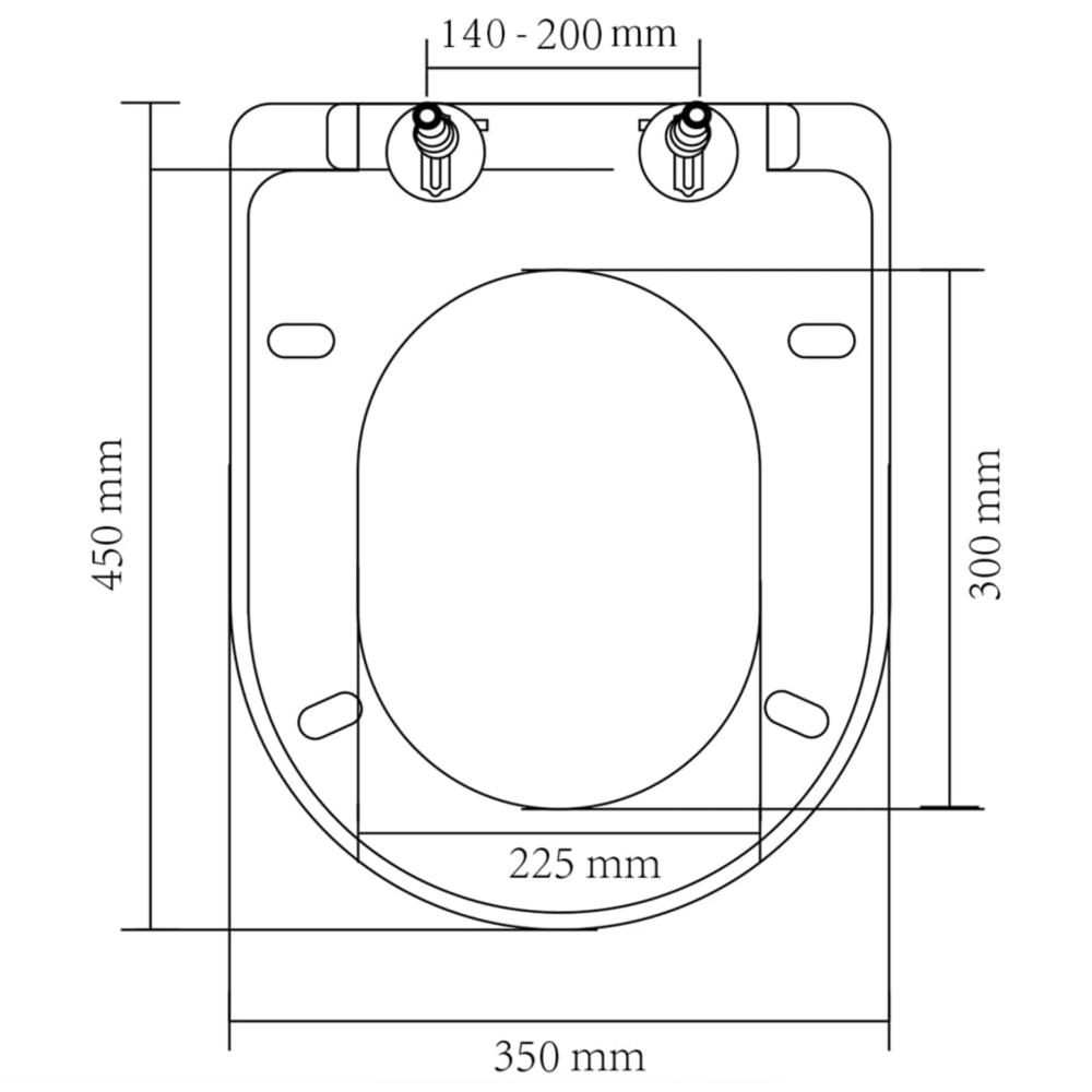 vidaXL Soft-close Toilet Seat with Quick-release Design White Square. Picture 9