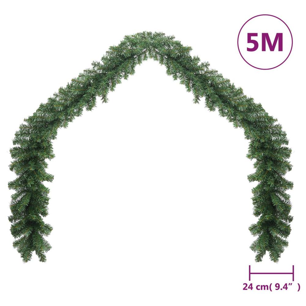 vidaXL Christmas Garland with LED Lights 16.4'. Picture 6