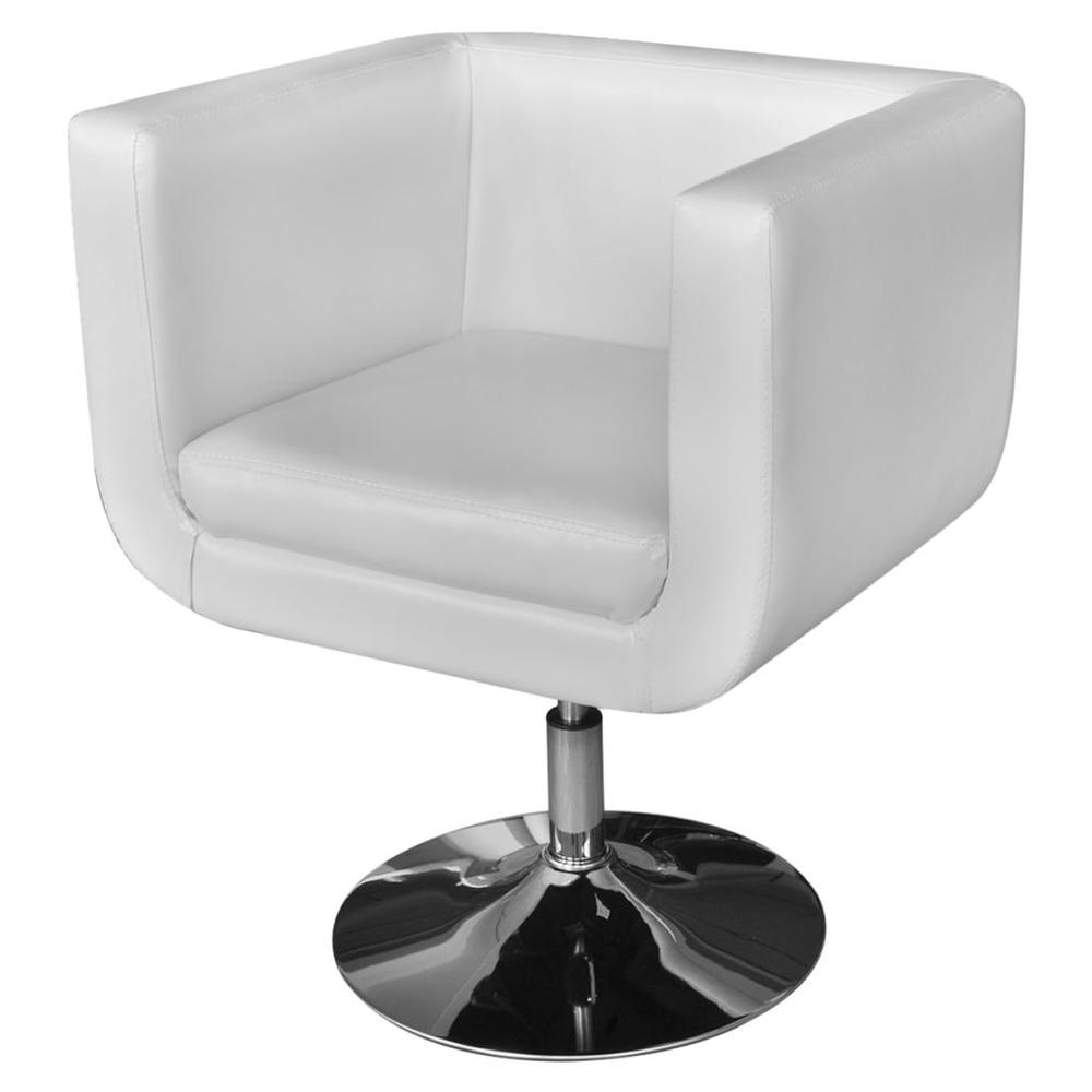 vidaXL Armchairs with Chrome Base 2 pcs White Faux Leather, 272097. Picture 2